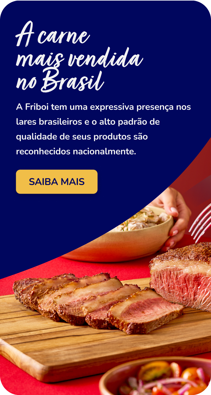 Friboi corporate section headlined 'The best-selling meat in Brazil.'